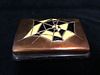 Japanese Enamel ware Metal and Wood Box with spider web design