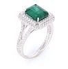 EXCELLENT Emerald & Diamond Platinum Ring