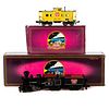 O Gauge MTH 20-3039-1 Hillcrest Lumber Company Climax Locomotive and 20-91028 Hillcrest Lumber Company Caboose