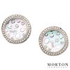 MOTHER OF PEARL AND DIAMONDS EARRINGS. 18K WHITE GOLD