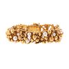 An 18K Yellow Gold Bubble Bracelet with Pearls