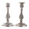 Pair Sterling Floral Repousse Candlesticks