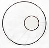 Espejo. Siglo XX. Diseño modernista Marco negro. Con luna circular seccionada. A manera de sol. 89 cm Ø.