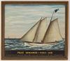 American Folk Style Maritime Schooner Painting
