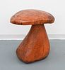 American Modernist Carved Wood Mushroom Stool