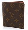 Vintage Louis Vuitton Bifold Wallet, in brown and tan monogram coated canvas, opening to a tonal interior lining with one bill compa...