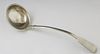 Brazilian Silver Soup Ladle, 20th c., the handle stamped "Brazil," "JS," "X," and "MG," H.-