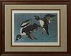 John James Audubon (1785-1851), "Golden-Eye Duck," No. 69, Plate 342, Amsterdam edition, presented in a mahogany frame, H.- 22 in.,...