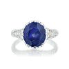 Kashmir Unheated Sapphire and Diamond Ring