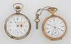 Two Pocket Watches, consisting of a 14K yellow gold Illinois example, Ser. # 825264, 1888, size 18s, keyset, with key; and a Sterling Waltham, Ser. # 