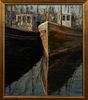 New Orleans School, "Bayou Harbor, New Orleans, LA," Early 20th c., oil on board, titled signed Zoofooz lower right vertically, and placed verso, pres