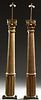Pair of Carved Gilt Wood Columns, 20th c., now made into floor lamps, possibly by Ralph Lauren, with carved capitols on tapered swirl carved supports,