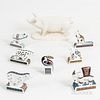 Seven Wedgwood "Noah's Ark Collection" Porcelain Animals and a Queen's Ware Pig