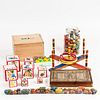 Group of Painted and Lithographed Wood Toys, Games, and Blocks.