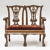 Child's Chippendale-style Carved Mahogany Double-back Settee