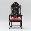 Large Baroque-style Carved Oak Armchair