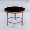 Round Smoked Glass-top Table with Brushed Tubular Steel Base