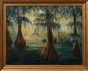 E. Hegeman (Louisiana), "Yesterday," 20th c., oil on canvas, signed lower right, titled verso, presented in a gilt incised frame, H.- 21 1/2 in., W.- 