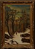 Daisy Chenoweth, "Going Home," early 20th c., oil on board, unsigned, presented in a gilt and gesso frame, H.- 23 1/4 in., W.- 15 in.