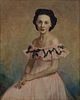 C. Bennette Moore (1879-1939, New Orleans), "Portrait of a Young Woman in a Pink Dress," c. 1940, rare oil on canvas, signed lower left, presented in 