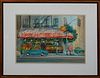 Peter Briant (New Orleans), "Golden Ball Fruit Co.," 20th c., watercolor, signed lower left, presented in a mahogany frame, H.- 14 1/4 in., W.- 20 in.
