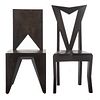 Two Cubist Style Side Chairs