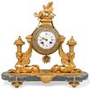 19th Cent Baccarat Crystal and Ormolu Mantel Clock