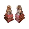 Pair Of Monumental Chinese Carved Wooden Foo Dogs