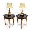 Pair Of "Karges" Bronze Lamps with Rothschild Entry Tables