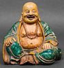 Chinese Glazed Earthenware Seated Buddha