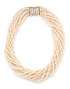 TIFFANY & CO., CULTURED PEARL AND DIAMOND TORSADE NECKLACE