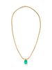 YELLOW GOLD AND EMERALD PENDANT/NECKLACE