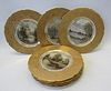 Set Of 8 Gilt And Paint Decorated Porcelain Plates