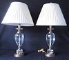 Fine Quality Pair Of Cut Glass Urn Form Lamps.
