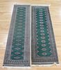 2 Vintage And Finely Hand Woven Bokhara Runners