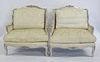 Pair Of Antique Louis XV Style Upholstered