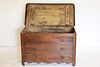 18th / 19th Century Lift Top 1 Drawer Trunk