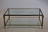 Bagues Style Gilt Metal And Glass Coffee Table.