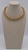 JEWELRY. Signed 14kt Gold Rope Twist Necklace.