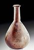 Roman Glass Flask w/ Aubergine Streak