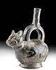 Chimu Pottery Stirrup Jar with Feline