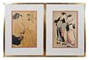 Pair Japanese Woodblock Prints, Beauties