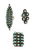 (3) ZUNI Sterling Turquoise Rings