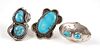 (3) NAVAJO Sterling Turquoise Rings