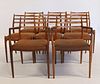 Midcentury Set Of 8 Niels Moller Rosewood Chairs.