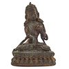 Sino-Tibetan Gilt Bronze Figure of Manjushri, 17th Century