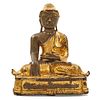 Burmese Gilt Lacquered Bronze Buddha, Late 19th/Early 20th C.
