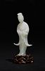Chinese White Jade Carving of Guanyin,19th Century