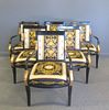 6 Ebonised And Gilt Decorated Chairs With Versace
