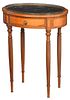 Rare Mahogany and Satinwood Marble Top Side Table